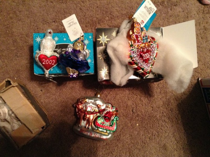 Radko Christmas Ornaments: Radko Christmas Ornaments: Total of 4 pieces as seen in photo