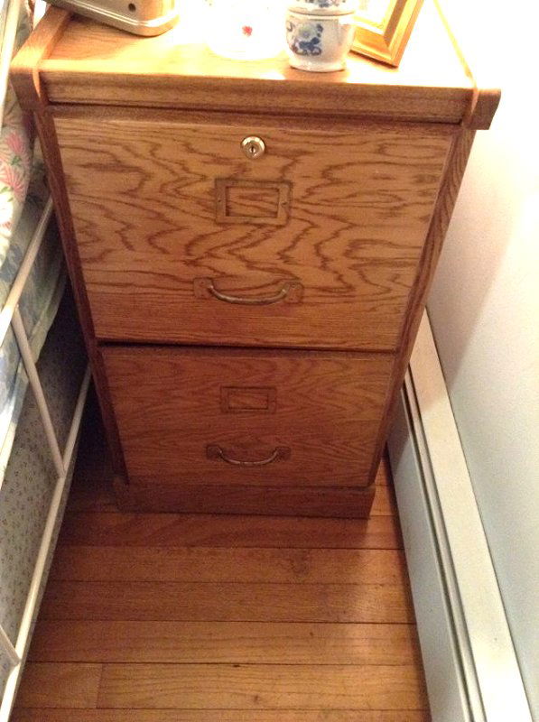 Wooden Two Drawer File Cabinet (1 of 1)