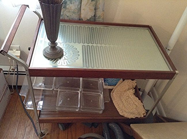 Mid Century serving cart with contents (1 of 1)