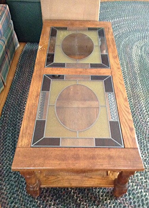 Stained Lead glass coffee table (1 of 1)