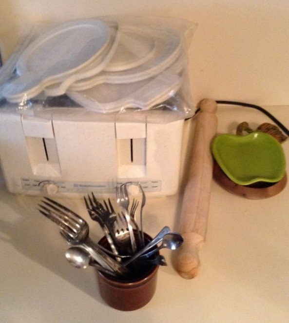 Some Sterling silver, toaster and more: Some Sterling silver, toaster and more: as seen in photo