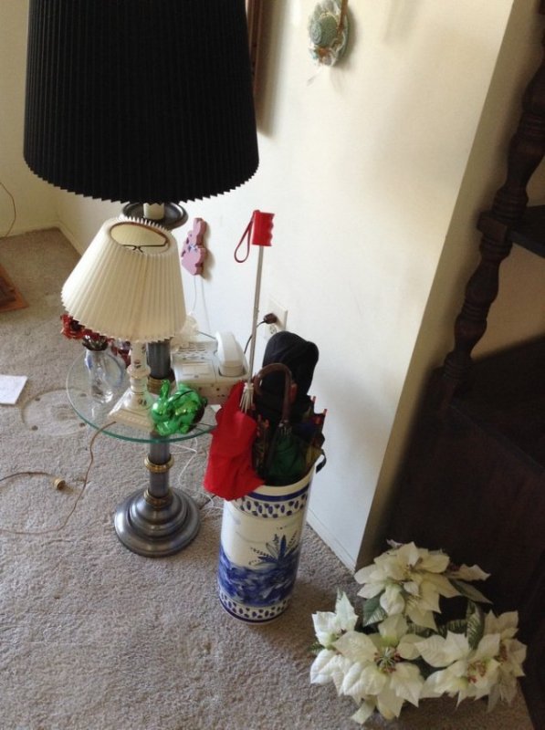 Pedestal Lamp Contents, Umbrella Stand and MORE: Pedestal Lamp Contents, Umbrella Stand and MORE: as seen in photo
