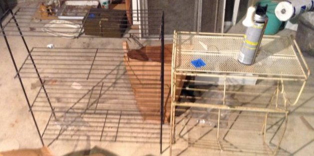 2 mid century metal plant stands (1 of 1)