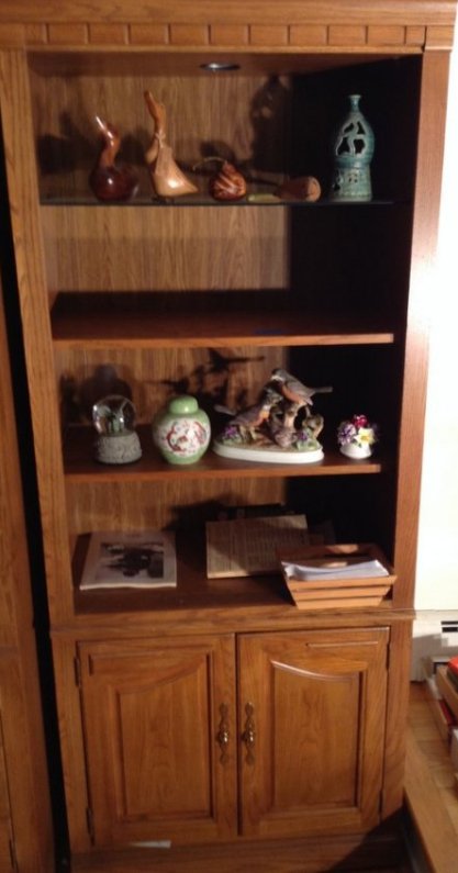 Lighted Wood Book Shelf: Lighted Wood Book Shelf: Thomasville NO CONTENTS Measures 79" H x 32" W x 16" D