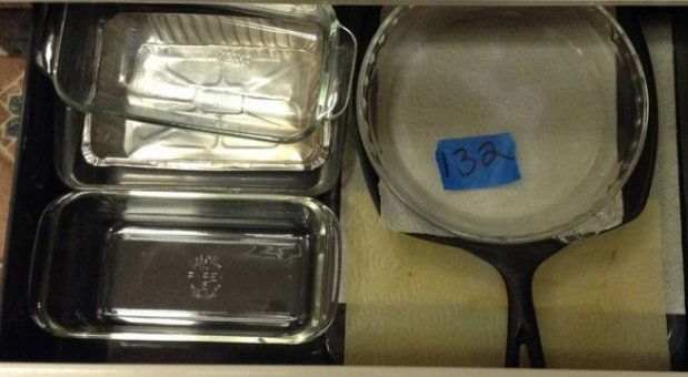 Pyrex and cast iron pan (1 of 1)