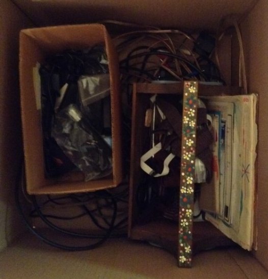 box of vintage microphones, stereo wires & more: box of vintage microphones, stereo wires & more: as seen in photo