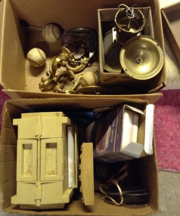Vintage wall sCONCES and sewing items (1 of 1)