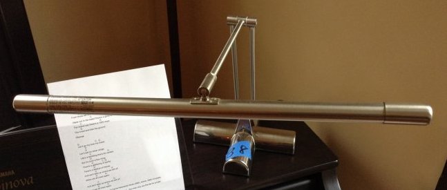 Piano lamp: Chrome finish piano lamp