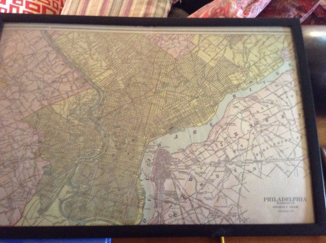Framed map of Philadelphia (1 of 1)