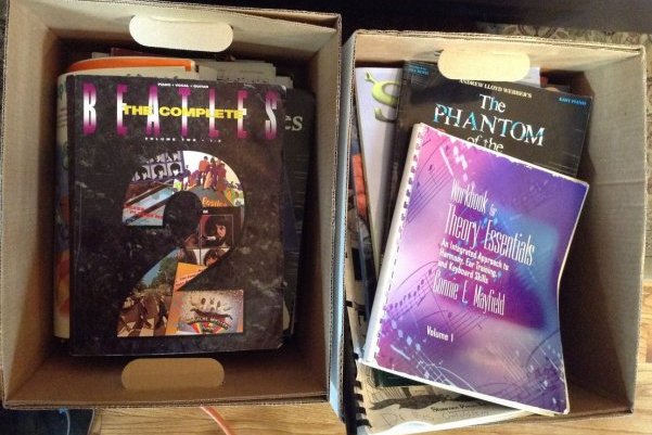 Two boxes of piano music: Two boxes of piano music books