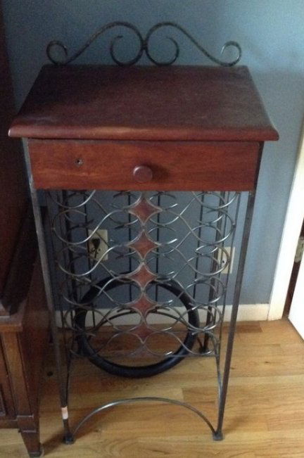Wood and metal wine rack: Wood and metal wine rack 38 inches tall x 14 inches deep x 19 inches wide