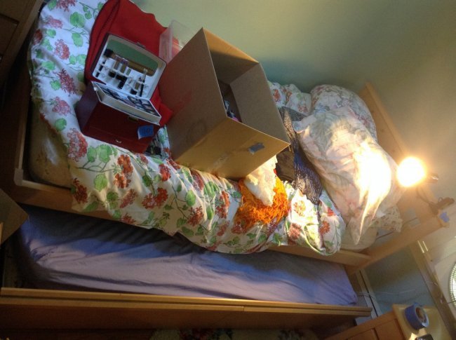 Wooden Twin bed with trundle - includes 2 mattresses (1 of 1)