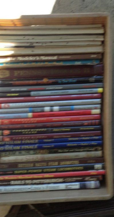 Milk crate of train books (1 of 1)