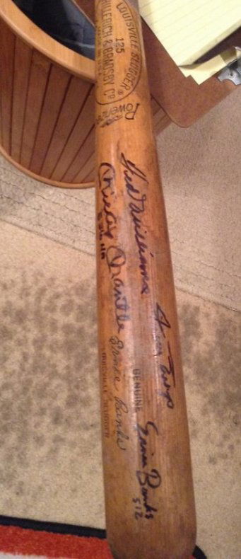 Erie Banks signed Bat with Ted Williams, Mickey Mantle, (1 of 1)