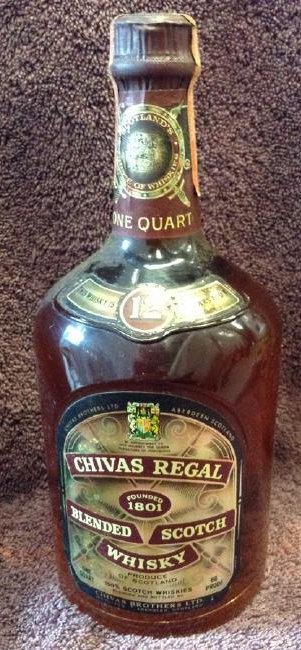 Chivas Regal- Blended Scotch Whisky 4/5 quart: Any contents in bottle is Free; You are bidding on the bottle