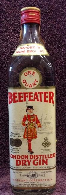 Beefeater London Distilled Dry Gin One Quart: Any contents in bottle is Free; You are bidding on the bottle