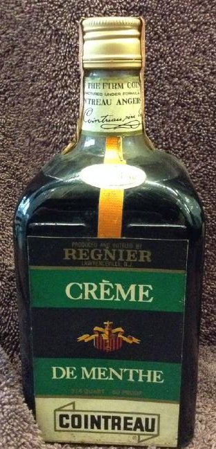 1870 Regnier Creme De Menthe 3/4 quart: Any contents in bottle is Free; You are bidding on the bottle