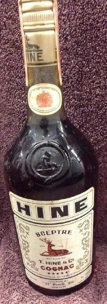 Hine Sceptre: Cognac 4/5 quart: Any contents in bottle is Free; You are bidding on the bottle