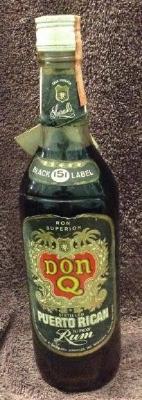 Ron Superior Don Q Puerto Rican Rum- Black Label 4/5: Any contents in bottle is Free; You are bidding on the bottle