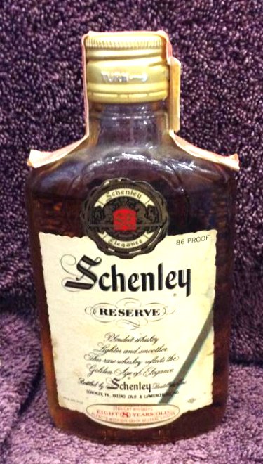 Schenley reserve blended whiskey half pint: Any contents in bottle is Free; You are bidding on the bottle