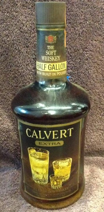 Calvert Extra Blended soft whiskey half gallon: Any contents in bottle is Free; You are bidding on the bottle