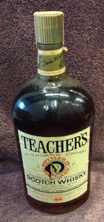 Teacher's Highland Cream Blended Scoth Whiskey 1.75: Any contents in bottle is Free; You are bidding on the bottle