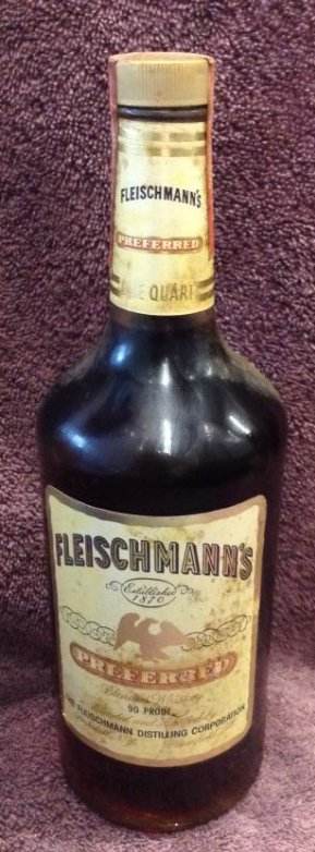 Fleischmann's Preferred blended Whiskey one quart: Any contents in bottle is Free; You are bidding on the bottle