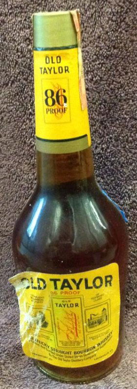 Old Taylor Kentucky Straight Bourbon Whiskey 4/5 quart: Any contents in bottle is Free; You are bidding on the bottle