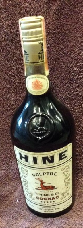 Hine Sceptre Cognac 4/5 quart: Any contents in bottle is Free; You are bidding on the bottle