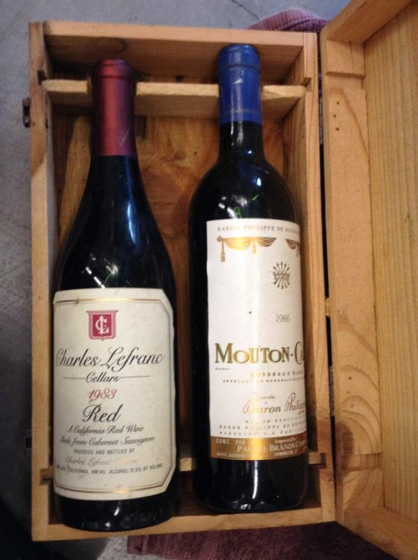 Barton Philippede Rothschild Mouton-cadet two bottle: Any contents in bottle is Free; You are bidding on the bottle