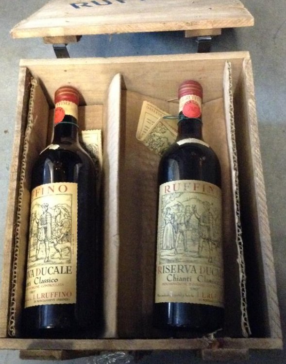 1967 Ruffino Riserva Ducale Chianti Classico, Total of: Any contents in bottle is Free; You are bidding on the bottle