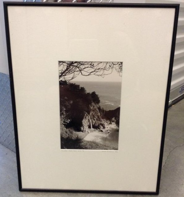 Black and White Ice Mountain, Niagra Falls with broken: Black and White Ice Mountain, Niagra Falls with broken glass 14.5 x 17