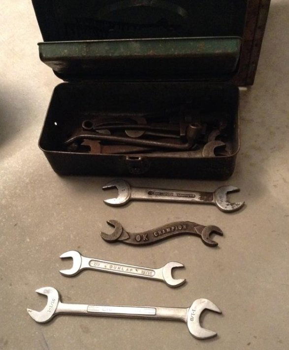 Lot of Wrenches & tool box, wrenches include craftsman, (1 of 1)