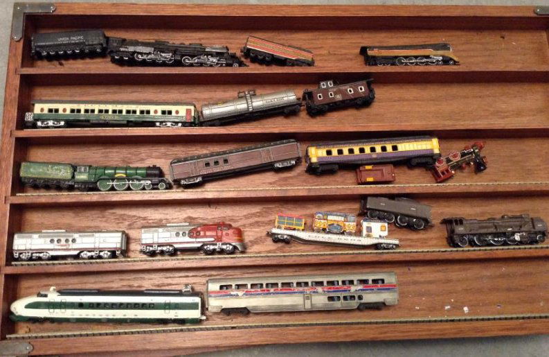 Franklin Mint Pewter Trains with display case