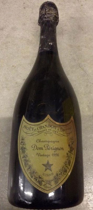 1996 Dom Perignon Champagne Vintage 750ml: Any contents in bottle is Free; You are bidding on the bottle
