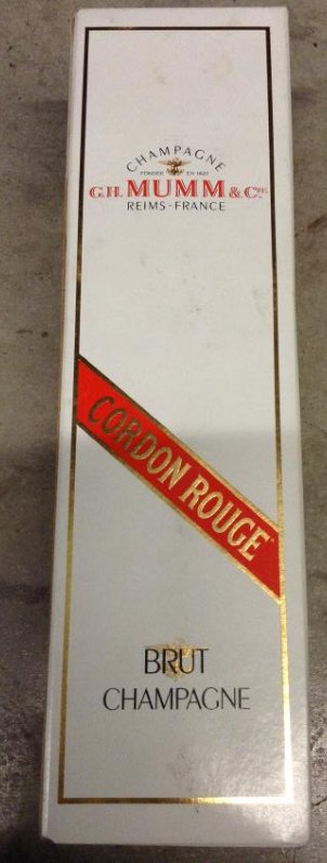 G.H. Mumm - Reims - France Cordon Rouge 750ml with box: Any contents in bottle is Free; You are bidding on the bottle