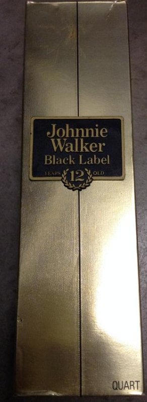 Johnnie Walker Black Label Bottle with box 1 quart: Any contents in bottle is Free; You are bidding on the bottle