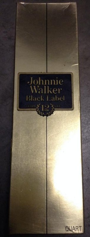 Johnnie Walker Black Label Bottle with box 1 quart: Any contents in bottle is Free; You are bidding on the bottle