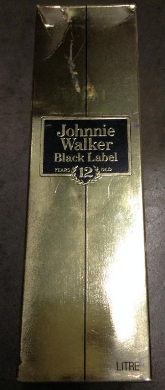 Johnnie Walker Black Label Bottle with box 1 liter: Any contents in bottle is Free; You are bidding on the bottle