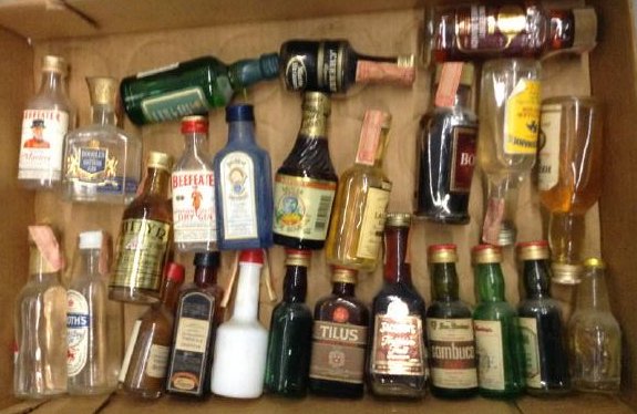 Vintage Mini Liquor Bottles tax stamps (1 of 1)