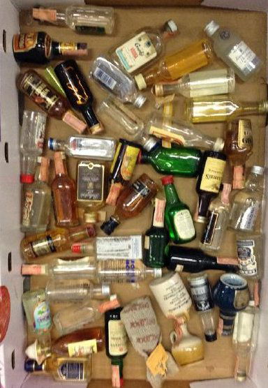 Vintage Mini Liquor Bottles tax stamps (1 of 1)