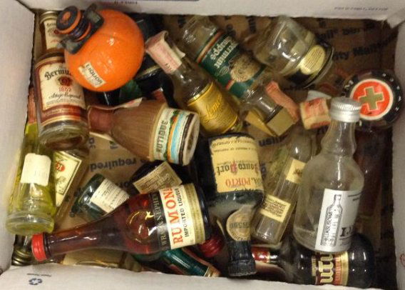 Vintage Mini Liquor Bottles tax stamps (1 of 1)