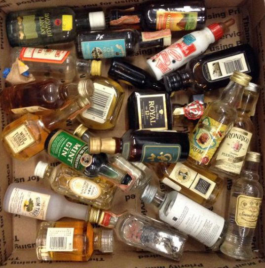 Vintage Mini Liquor Bottles tax stamps (1 of 1)