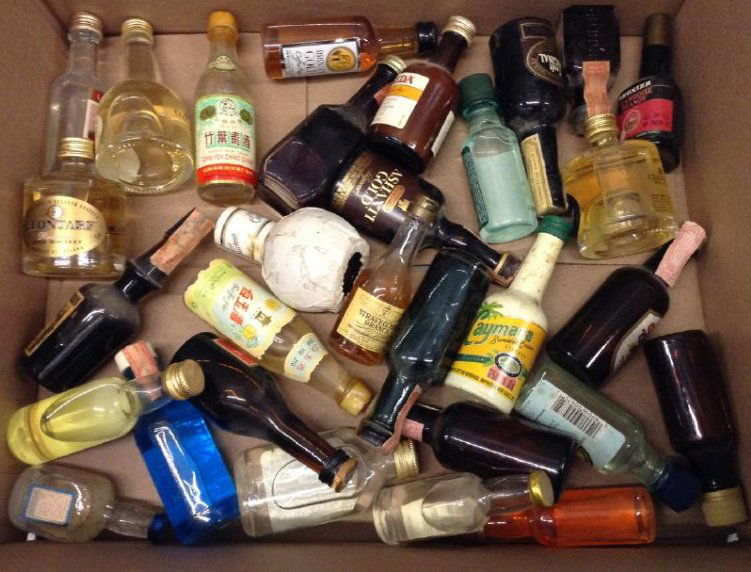 Vintage Mini Liquor Bottles tax stamps (1 of 1)