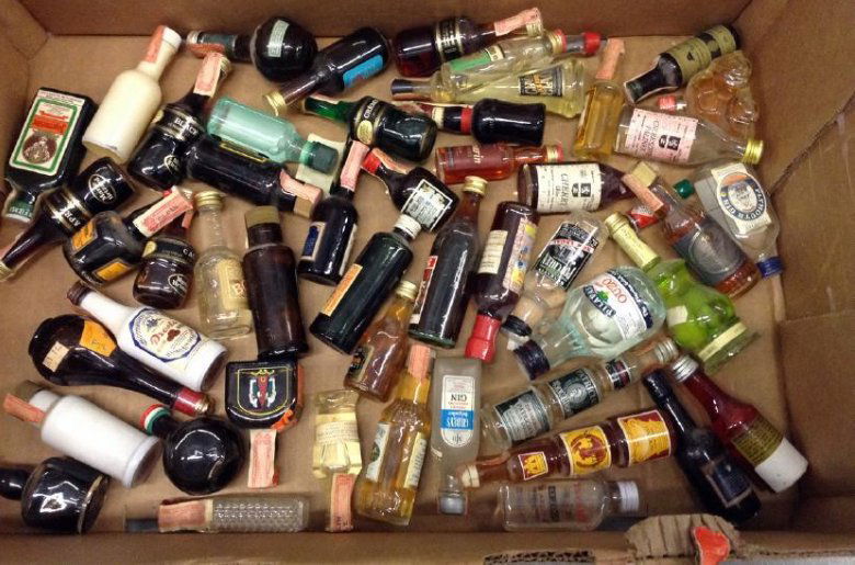 Vintage Mini Liquor Bottles tax stamps (1 of 1)