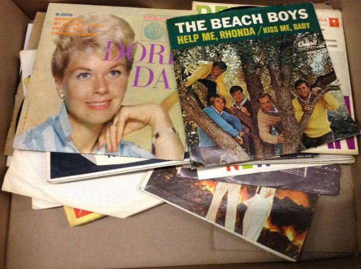 Vintage 45 records with covers (1 of 1)