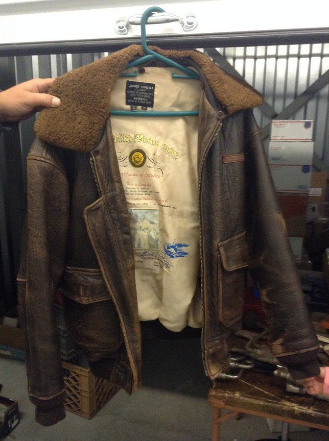 vintage leather flight jacket (1 of 2)