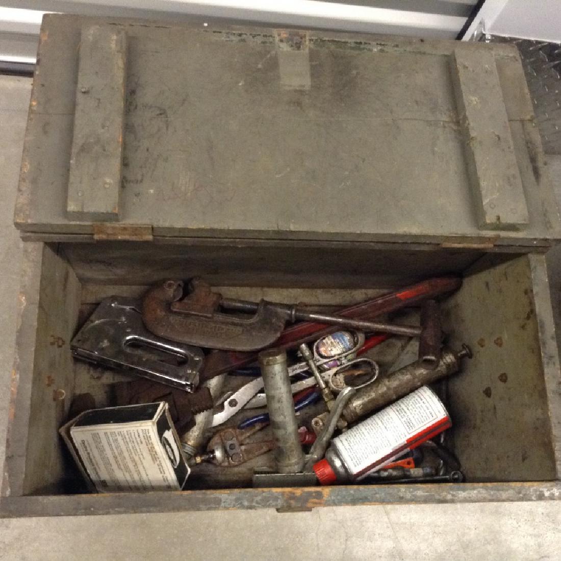 Vintage Wood Toolbox and tools (1 of 1)