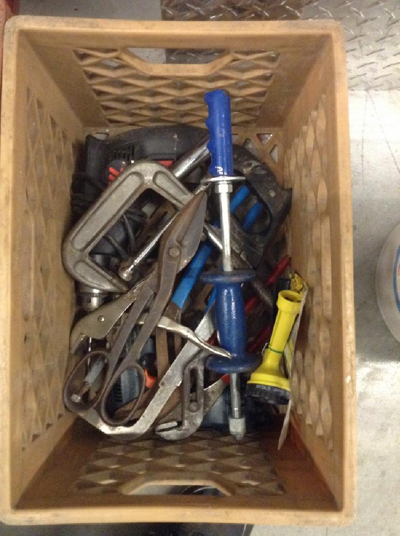 Milk crate full of tools: Milk crate full of tools