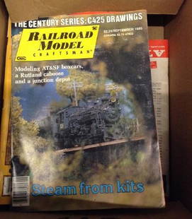 box full of model railroad magazines: box full of model railroad magazines